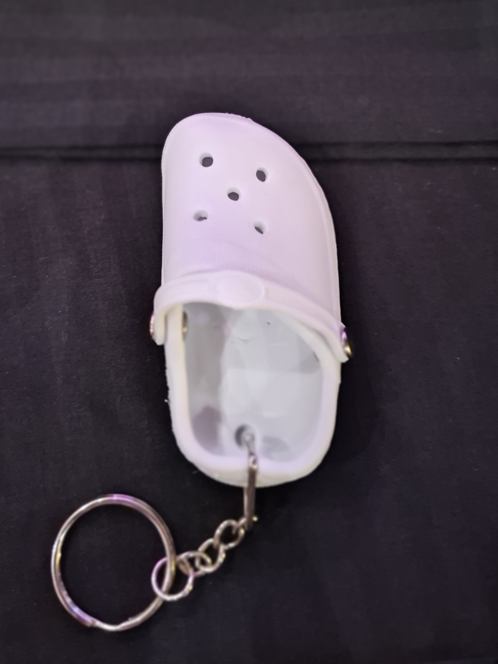 Mini White Clog-Style Shoe Keychain - Accessory - Picture 3 of 3